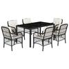 VidaXL Ensemble à Manger de Jardin avec Coussins 7 pcs, Table et Chaises de Patio, Meubles d'Extérieur Terrasse, Moderne, 3212021