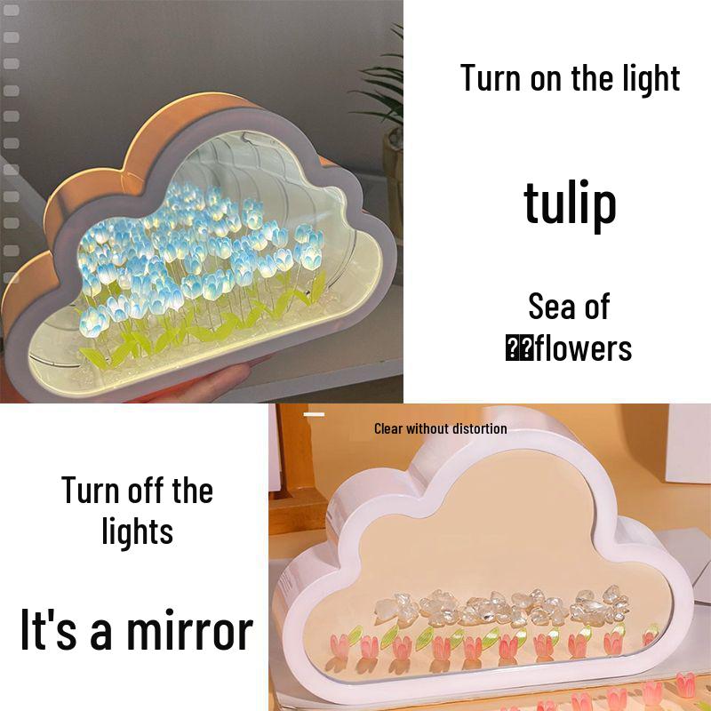 Creative Cloud Tulip Night Light DIY Kit - Handmade Gift for Couples & Friends, Ideal for Birthdays & Mid-Autumn Festival.