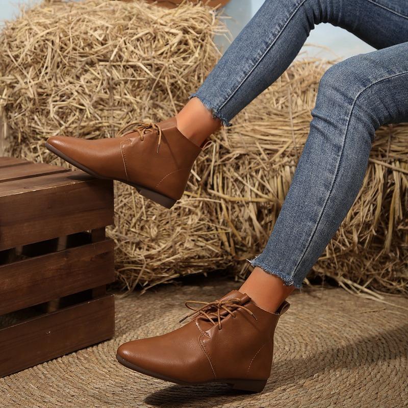 Fashion Ladies Shoes 2025 Brand Ankle Women's Boots Fashion Lace-up Modern Boots Women New Plus Size Light Best Seller Shoes for Women