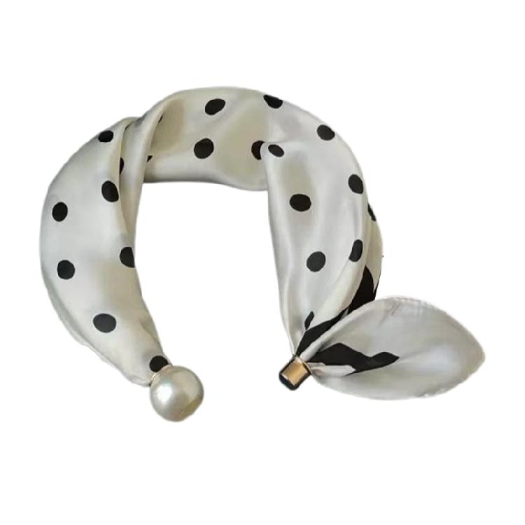 Atmungsaktiver Perlen-Hals-Schal Magnetverschluss Französisches Muster Seidenschal für Arbeit und Freizeit Halsbekleidungs-Accessoires