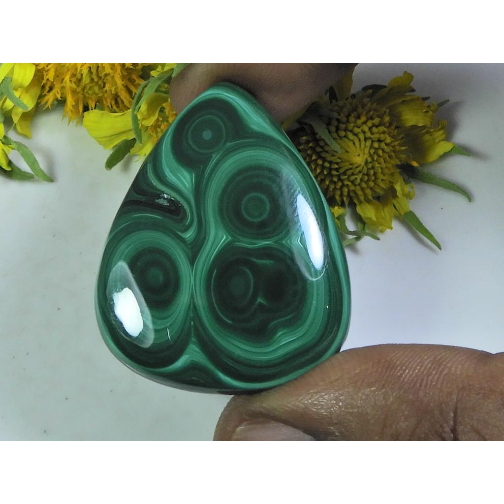 AA++ Natural Green Malachite Pear Cabochon Loose Gemstone 28X35X04MM 56Cts. D-17