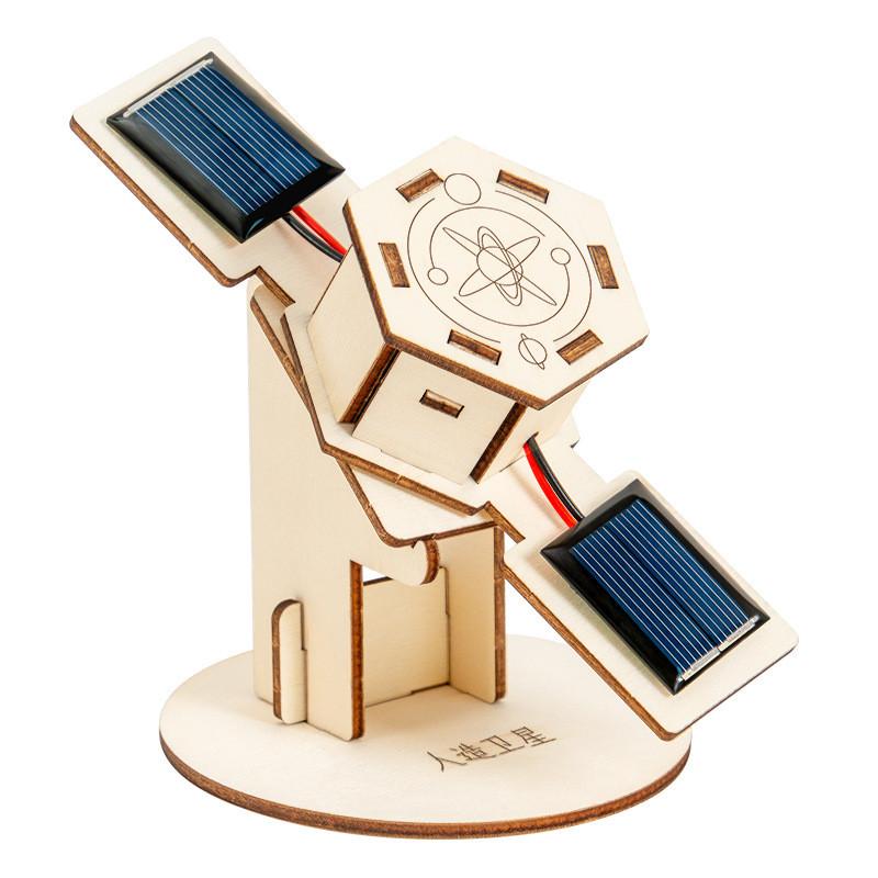 Simulated Wooden Artificial Satellite Assembly Model Children Puzzle Toy Set For Kids Learning
