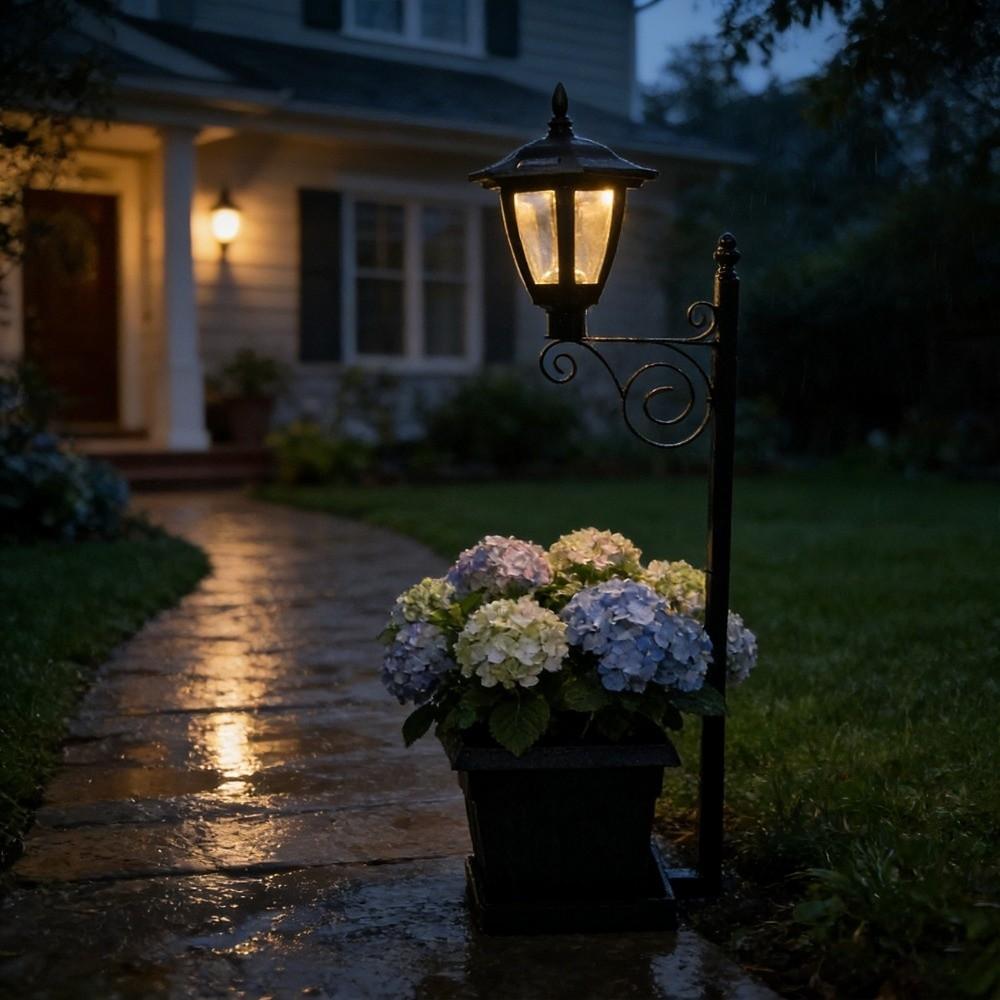 Waterproof Solar Planter Lamp 2 In 1 Auto On Off Sensor Outdoor Planter Lamp Vintage Warm White Solar Landscape Decor Light