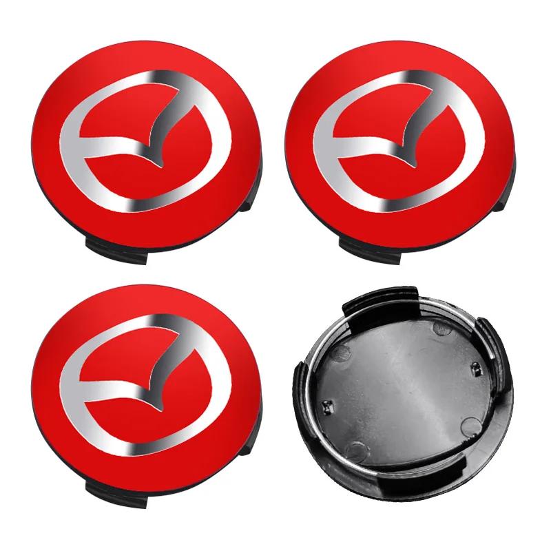4 Bucăți Capac Centru Roată Siglă Capac Butuc Insignă Emblema Picior Lung 18MM 56MM ID53MM Modele Noi Pentru Mazda 3 Atenza Axela CX3 CX4 CX5 CX7