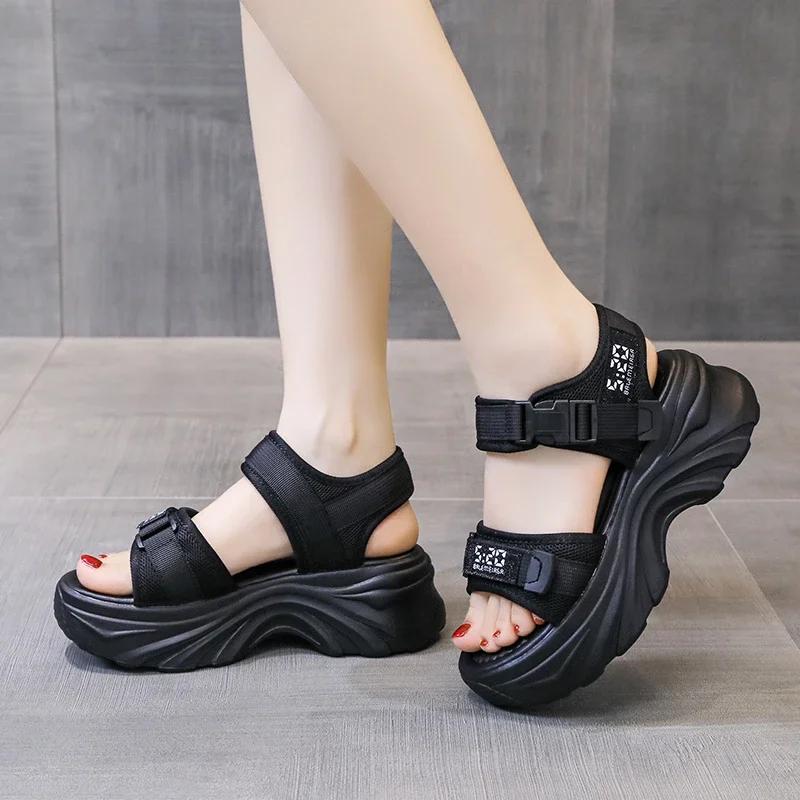 Fashion Rimocy Fashion Platform Sandals for Women Summer 2025 Thick Bottom Womens Walking Sandals Chunky Non Slip Beach Shoes Woman