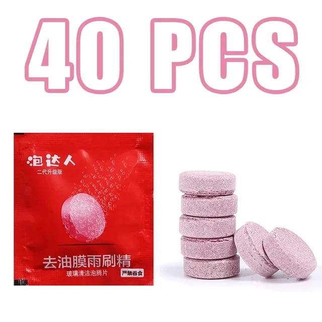 50pcs Super Concentrated Heavy Duty Foam Cleaning Tablets  Powerful Streak-Free Formula for Car Windshields Windows and Glass