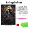 Moonlit Crow Couple Pearl Painting Kit with Frame Sparkling Bead Canvas Romantic Handmade Wall Decor Gift for Women DIY Craft Art Project