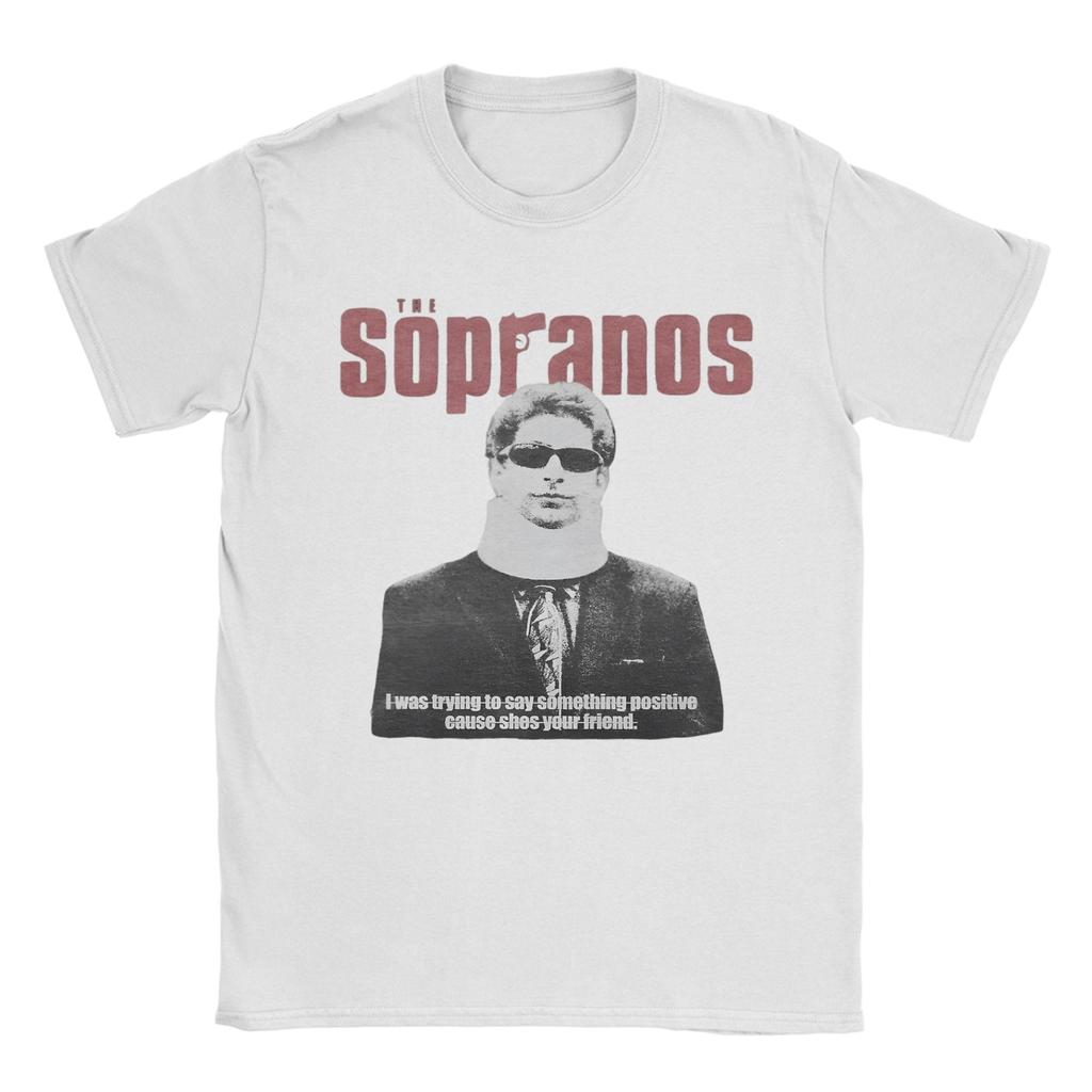 Funny Tthe Sopranos Movie TShirt Unisex Round Neck Pure Cotton T Shirts Short Sleeve Tee Shirt Plus Size Clothes