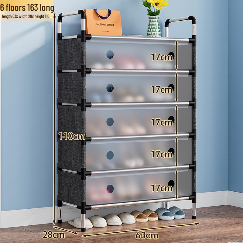 Platzsparendes Mehrschicht-Schuhregal mit Staubschutz für Wohnheime