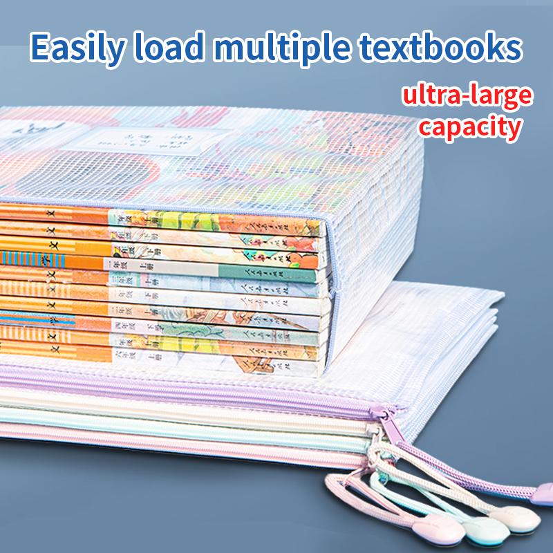 5/10/20/30PCS Mesh Zipper Bags Puzzle Bags With Zipper For Classrooms A4 A5 Chessboard Game Storage And School Office Supplies