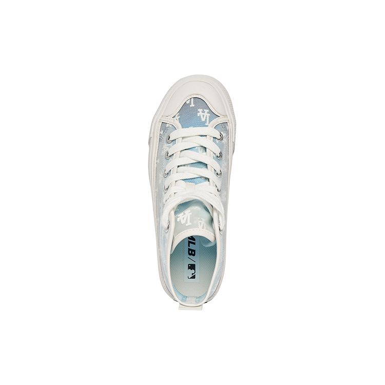 MLB Playball High Monogram Versatile Polyester Non-Slip Wear-Resistant Lightweight Shock Absorbing High-Top Canvas Shoes 3ACVCMM2N-07BLS