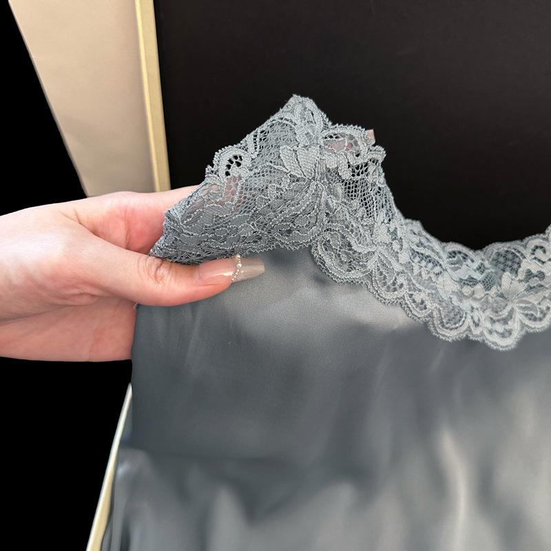 Damen Sommer Eis Seide Spitze Nachthemd - Sexy Reiner Wunsch Stil