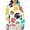 Women's Colorful Simple Painted Dog Paw 3D Printed Hooded Sweatshirt