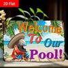Tropical Metal Wall Art Pool Beach Decor Sign