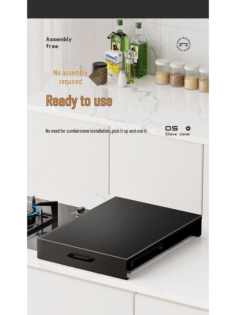 Gas Stove Shield & Countertop Organizer with Pot Base Stand & Induction Cooker Baffle