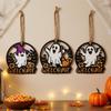 Round Halloween Ghost Door Hanger Cartoon Ghost Hanging Plaque  Living Room