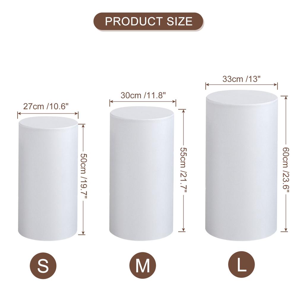 3/5pcs Plinth Stand Cover Elastic Pedestal Column Cylinder Covers Cylinder Spandex Stand Covers for Birthday Wedding Decoration