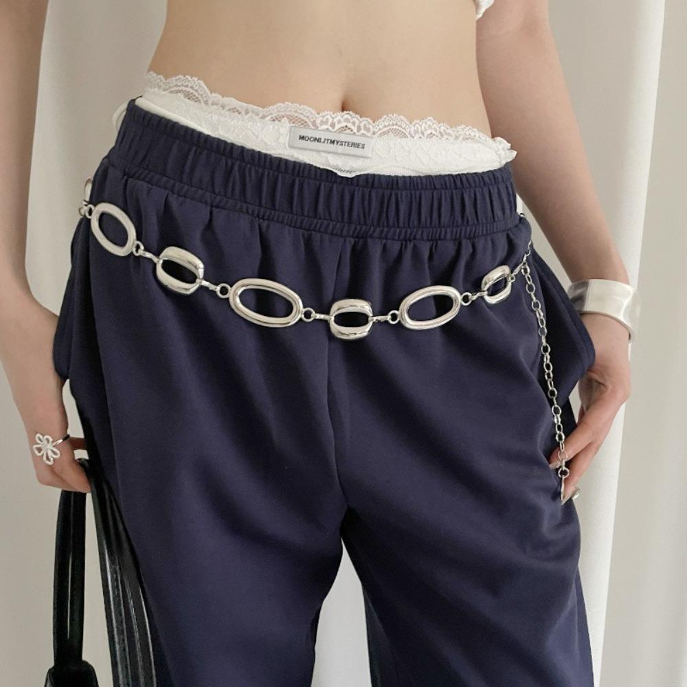 Gold Silver Chain Belt High-end Design Metal Chain Waistband Fashion Dress Belt Chain  Women