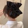 Elegant Satin Bow Hair Claw, Temperament Shark Clip for Women