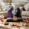 Alicia Keys Album Cushion Cover Anti-dustmite Pillowcase Invisible Zipper Silky Short Plush Sofa Cushion Cover