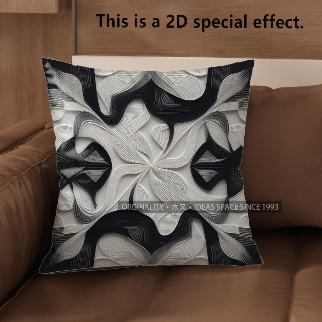 2D Modern Abstract Pattern Digital Print Pillowcases Pattern Cushion Cover Suitable For Sofa Bedroom Car Pillow Cover