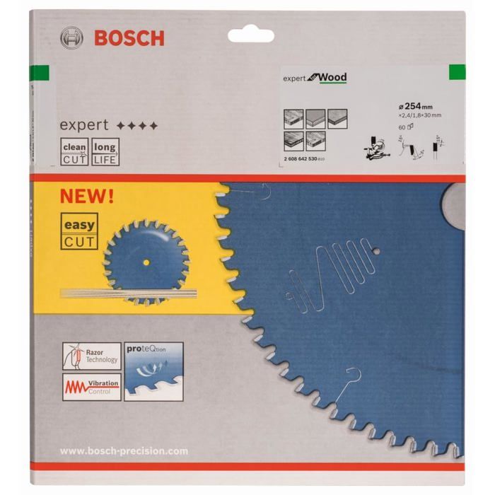 Sirkelsagblad - BOSCH EXPERT - 2608642530 - 254 x 30 x 1,8 mm - 60 tenner - Wolframkarbid
