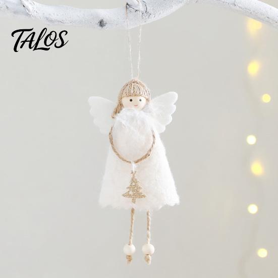 Pastel Christmas Hanging Decor Tree Plush Angel Doll Ornament, Cute Small Lightweight Xmas Topper Pendant for Thanksgiving Day Gifts, Holiday