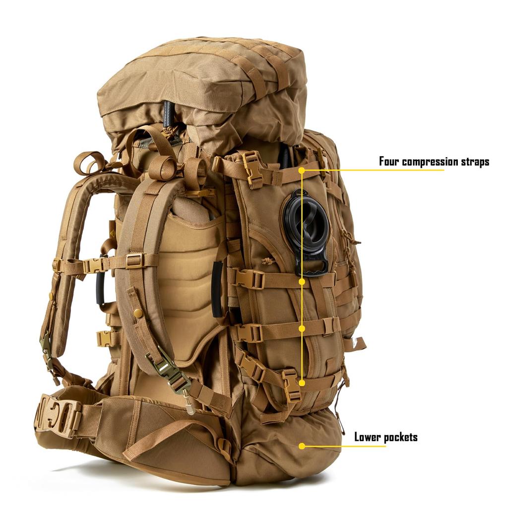[MT] Military Backpack, USMC Style, ILBE1.0, Large Capacity 80L, Waterproof, Outdoor, Survival, Camping, Hiking, Multicam (ILBE1.0)