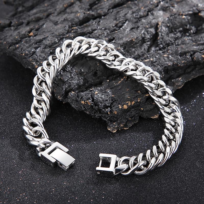 Unisex Cuban Cut Edge Titanium Steel Bracelet - Simple Whip Chain Fashion Jewelry