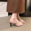 Fashion French Women's High Heel 5 Cm Open-toe Fairy Style Slim Heel Cool Slippers 2025 New Style