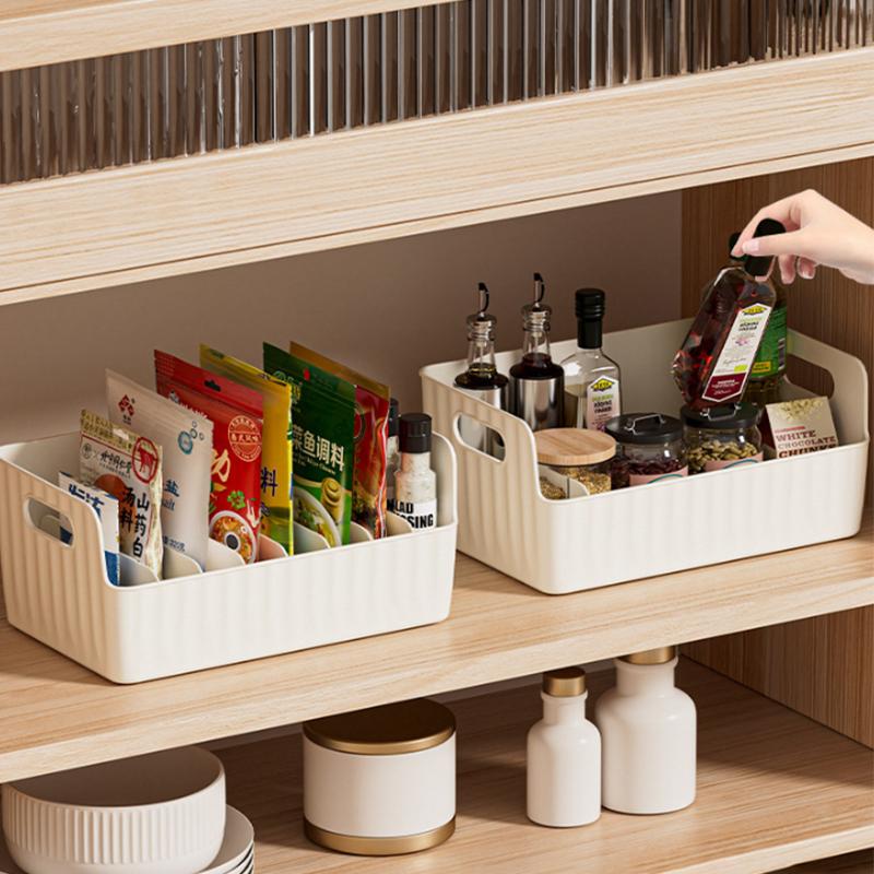 1pc Storage Box Bin Plastic Food Storage Organizer Tapes, Books, Seasoning Bags Storage Boxes Partitions Refrigerator Organizer