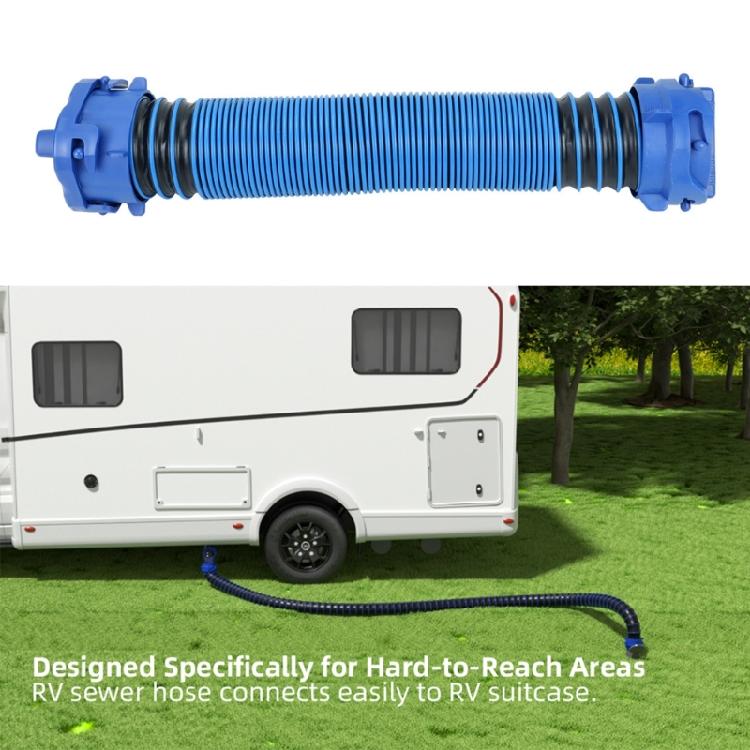 3FT Long Rvs Sewer Hose Set TPE Reinforced Waste Hose Drainage Pipe for Camping Trailers Weather Resistant