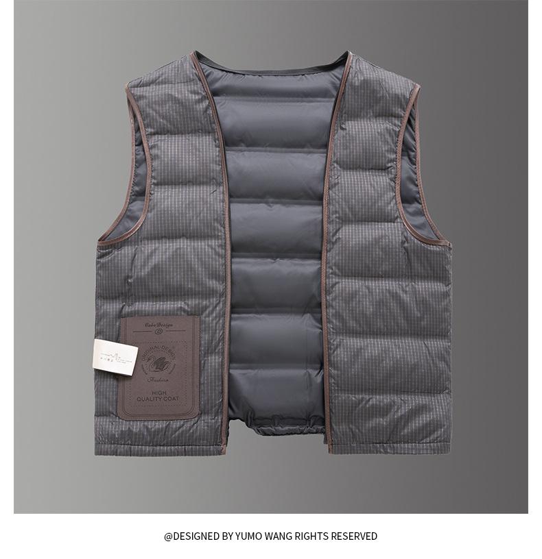 Men's Double-Sided Cashmere Lapel Jacket: Winter Business Wool Outerwear with Down Liner, Thick and Stylish for Middle-Aged Men.