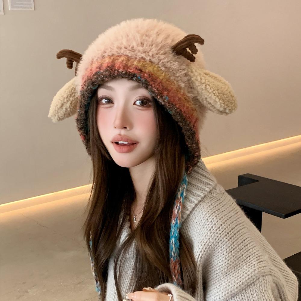 

Ear Protection Deer Storage Hat Windproof Festival Christmas Antler Hat New Ear Flap Hat Winter хакі