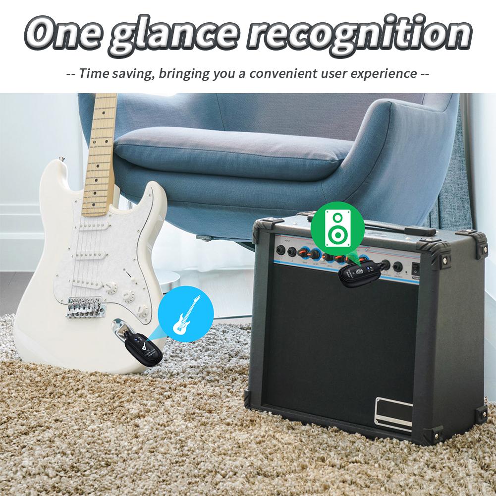 Wireless Guitar System UHF Audio Wireless Transmitter Receiver For Acoustic Guitar Bass Violin Keyboard Electric Instruments