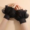 Multilayer Ruffle False Sleeve Cuffs White Black Wrist Cuff New Sweater Cuffs