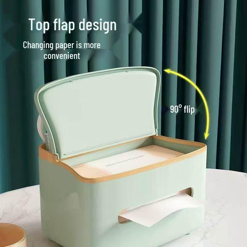 LIEI Light Luxury Desktop Tissue Box with Remote Holder