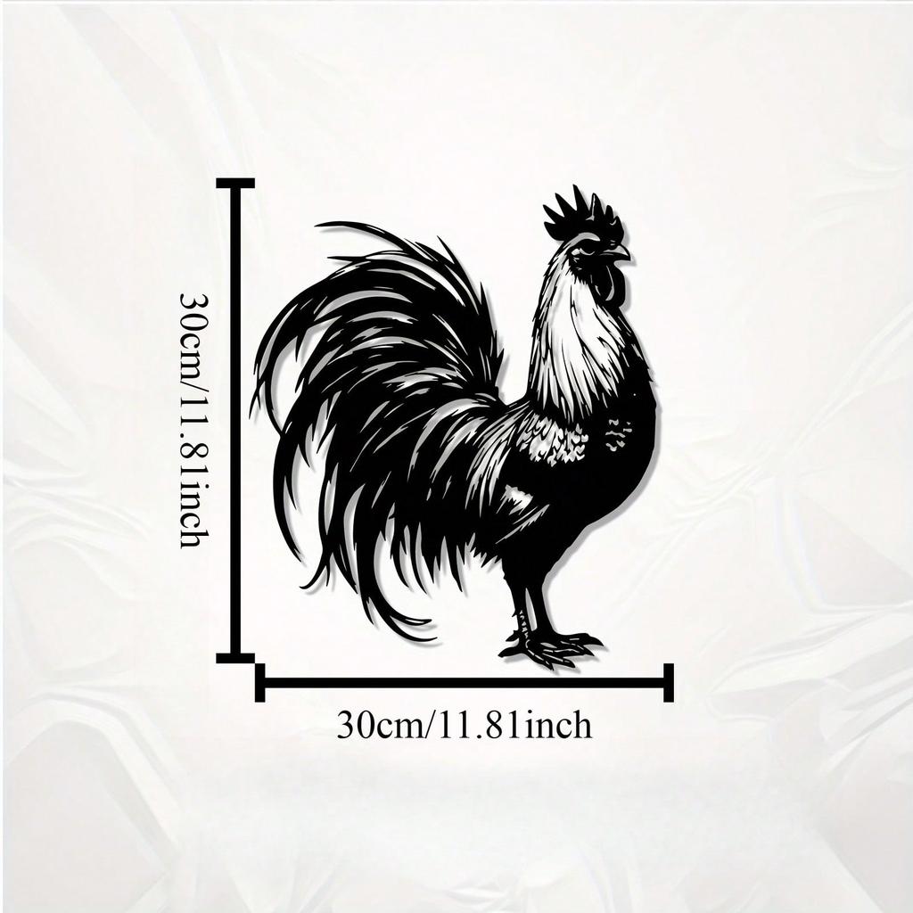 Modern Rust-Resistant Iron Rooster Wall Art for Farmhouse, Garden & Holiday Decor