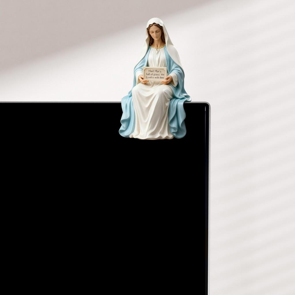 Pray Sitting Holy Resin Statue Desk Companion Figurine Christian Religious Gift Providing Daily Spiritual Comfort