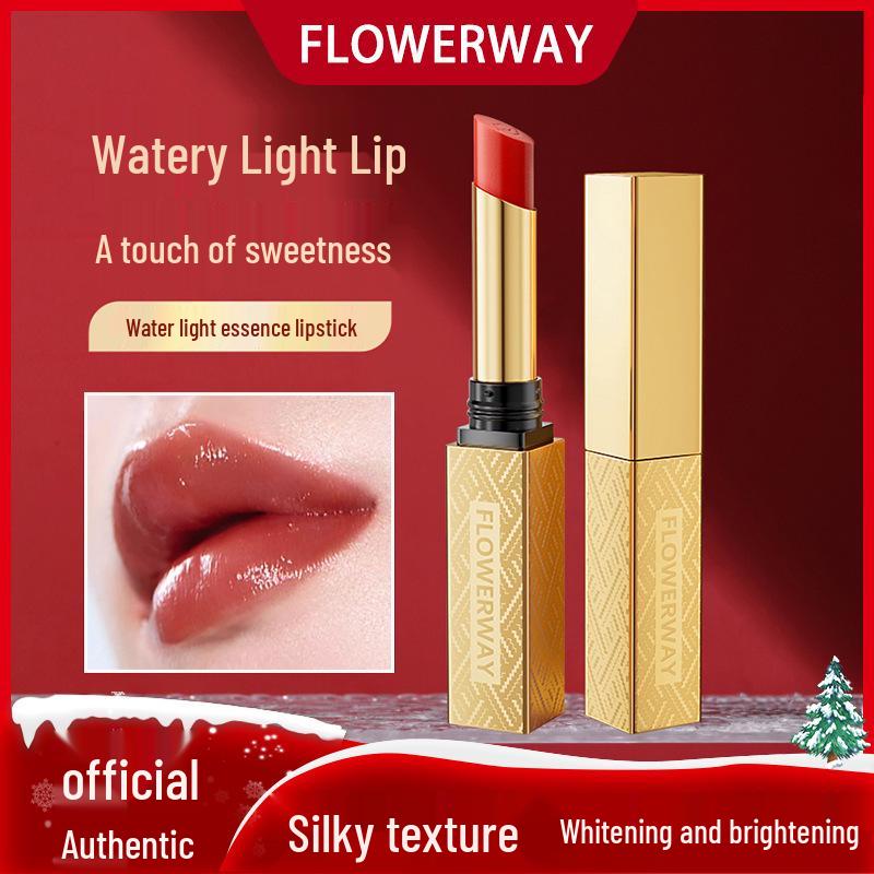 FLOWERWAY Long-Lasting Hydrating Lipstick - Silky, Moisturizing, Fade-Resistant, Whitening Gold Lip Glaze.