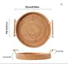 1 peça Bandeja de Servir Artesanal de Rattan Trançado - Duas Alças, Prato Multiuso para Apresentação de Chá e Lanches, Cesta de Pão Ideal Com