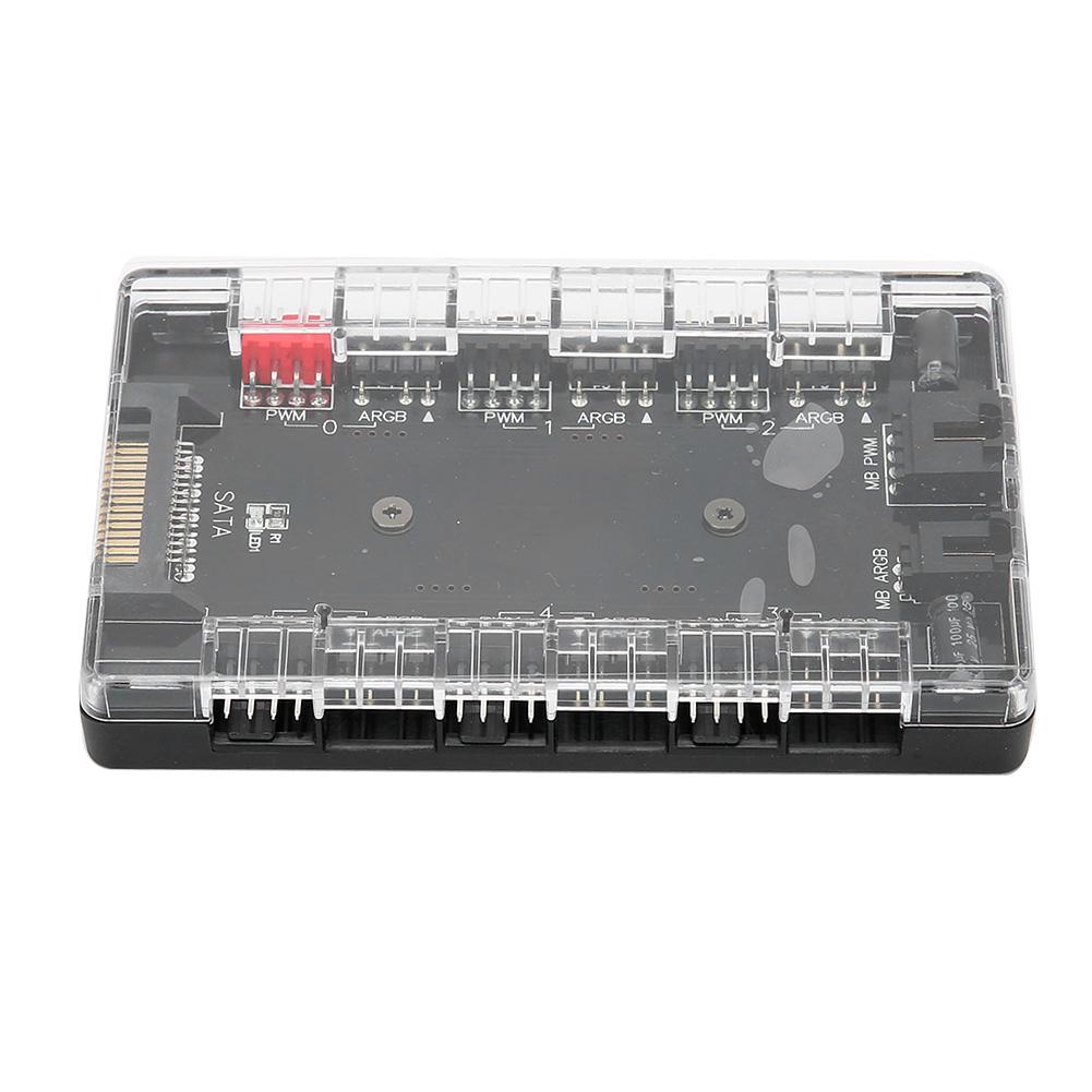 Fan Hub ARGB PWM Eingebauter Magnet SATA Interface Magnetische Tragbare Desktop-Computer Zubehör(ARGb