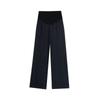 Cool Ice Silk Wide-Leg Pleated Maternity Crop Pants