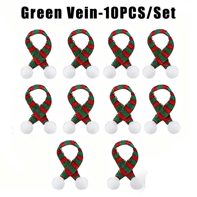 Cute Christmas Decoration DIY Mini Christmas Knitted Hat Plush Yarn Finger Cap Mini Red Christmas Santa Claus Hat Home Decor