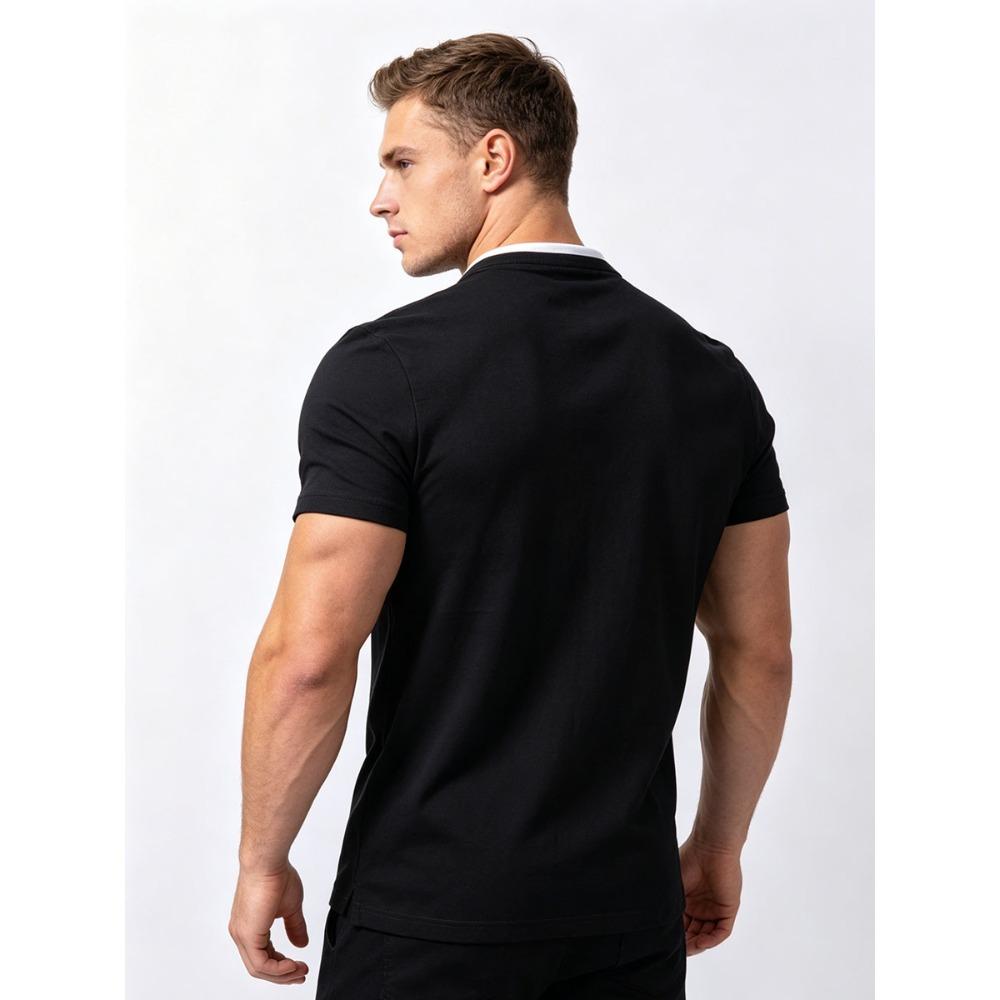 Premium 95% Cotton Men's Polo Tee - Breathable Soft Touch Short Sleeve Shirt - Modern Fit Casual Wear with V-Neck Buttons