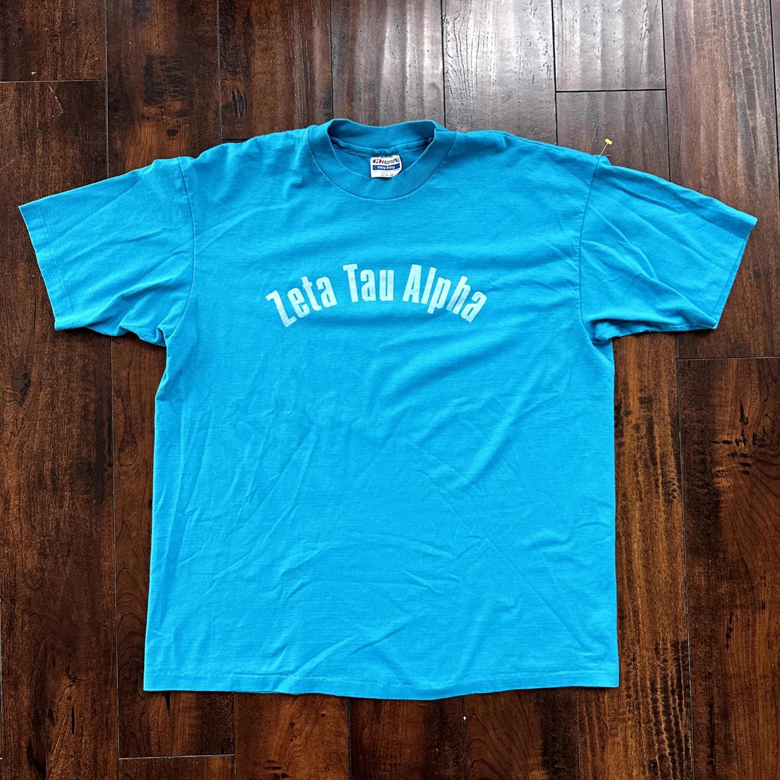 ZTA Vintage T Shirt Zeta Tau Alpha College School Univesirty 1980s Fraternity 3XL