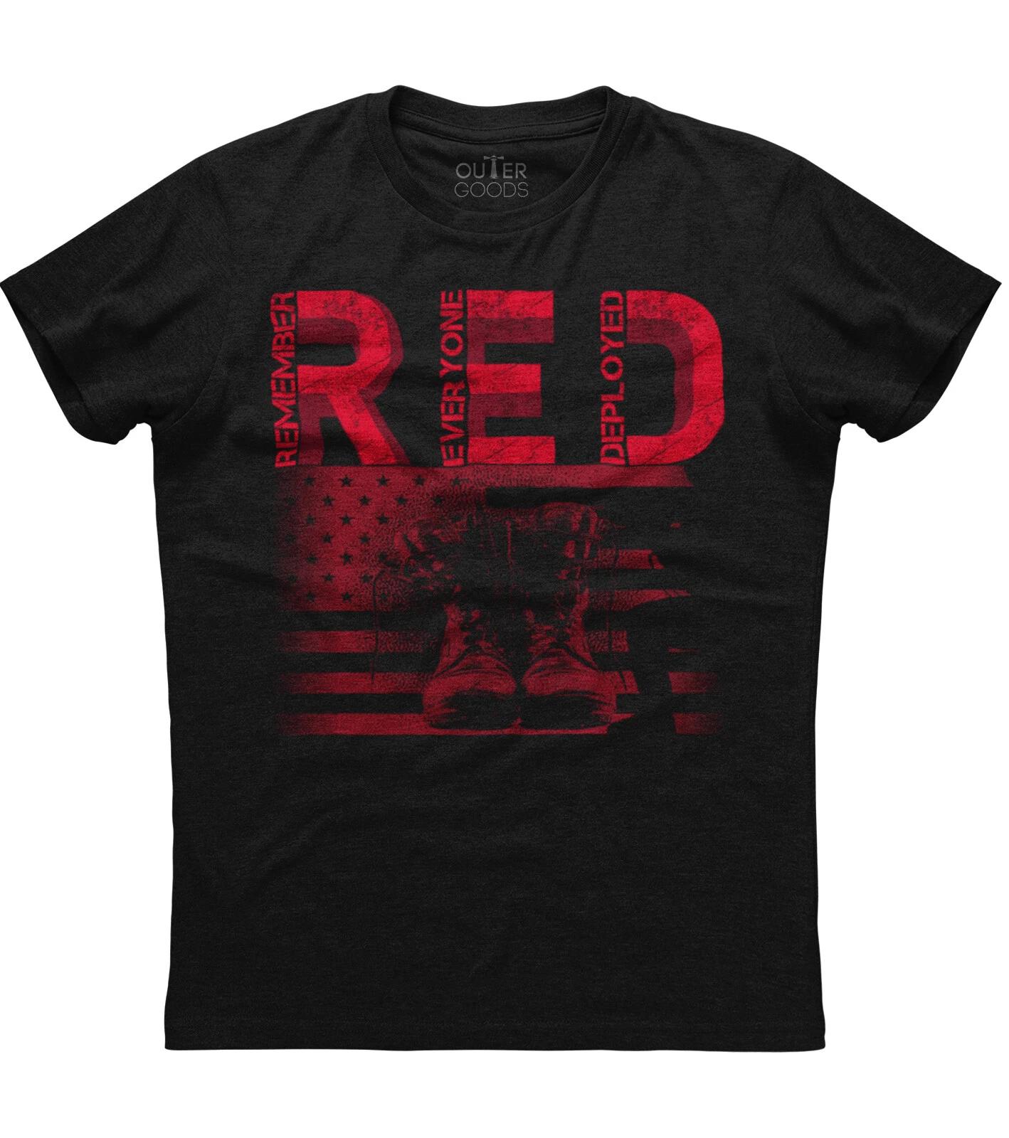 Remember Everyone Deployed Mens Short Sleeve New Cotton Black T-shirt XL