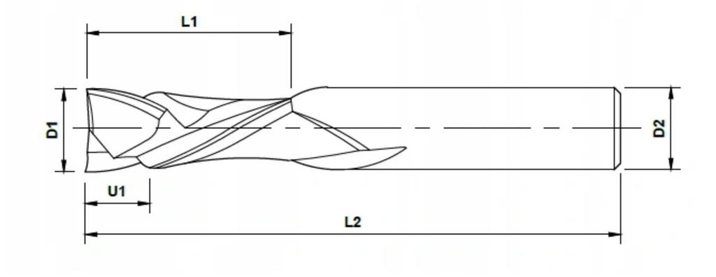 Frez Vhm Compression Do Drewna Sklejki 6 X 17 X 50
