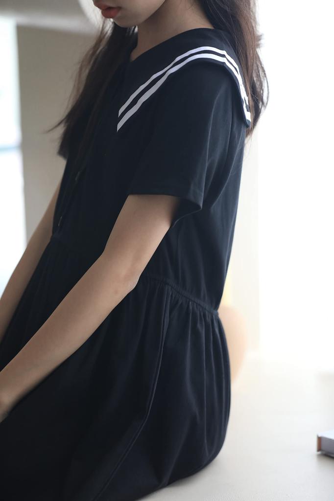 Weileenice Black Navy Size Perfect for Entrance Memorial Short Sailor Funeral Outfit Girls' Dress, Style, 130, Recitals, Ceremonies, Shichi-Go-San