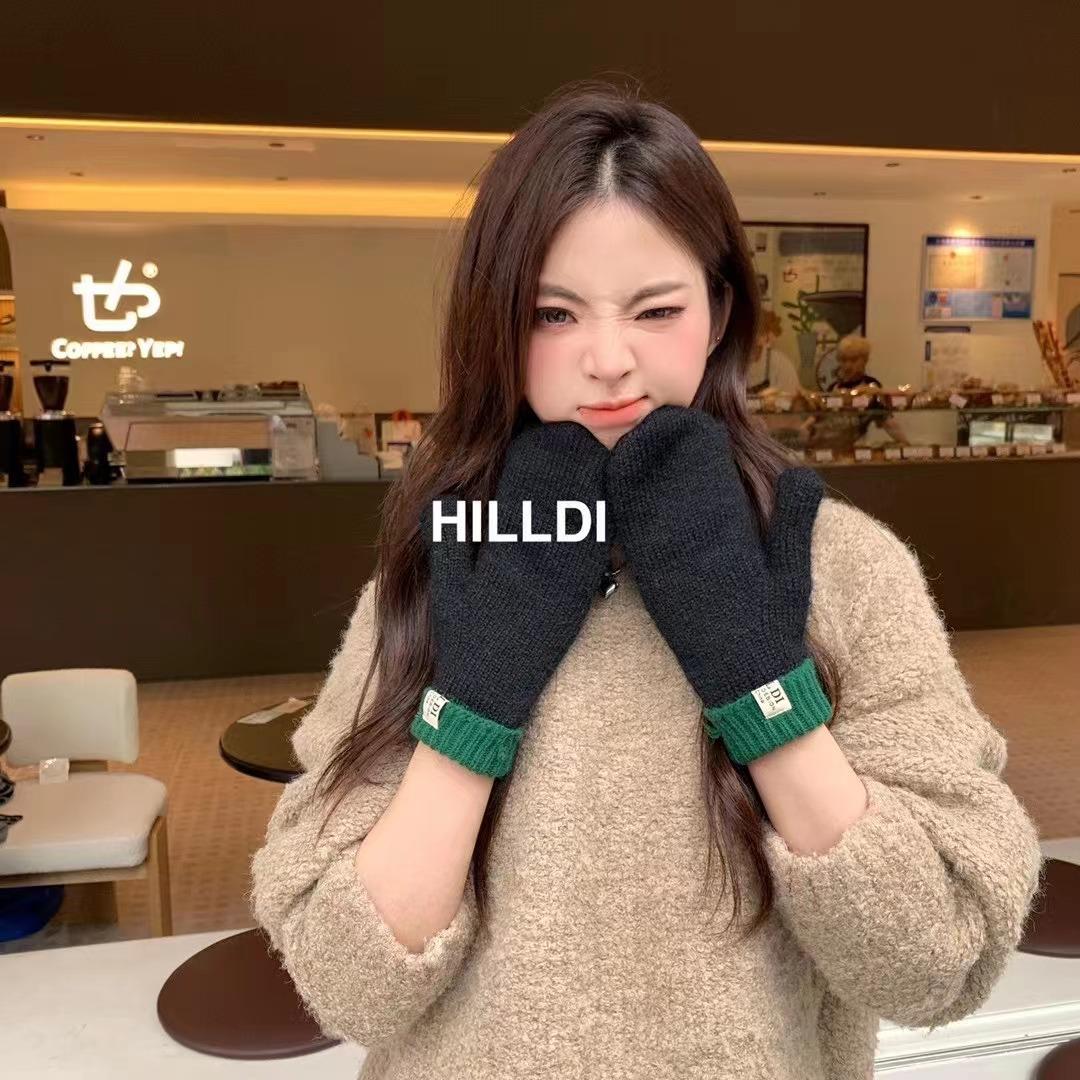 

Новые осенне-зимние женские непродуваемые и теплые модные вязаные перчатки с цветными блоками, милые студенческие варежки one size